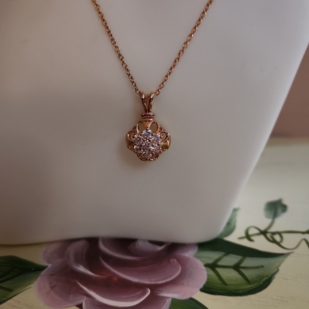 JTV Moissanite Fire 14K Yellow Gold Sterling Silver Pendant